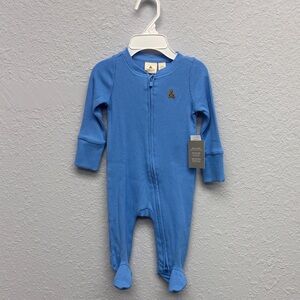 NWT GAP Precious Baby Blue 0-3mo Footed One Piece w Full Double Zipper